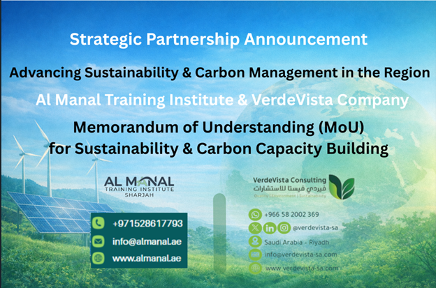 MoU Signed Between Al Manal Training Institute and VerdeVista Consulting for Sustainability & Carbon Capacity Building
